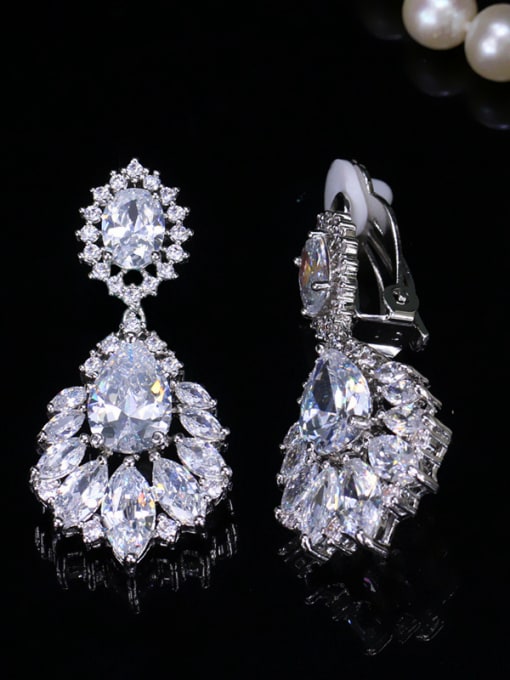 L.WIN Micro Pave Zircons Wedding Fashion Copper Drop Earrings 2