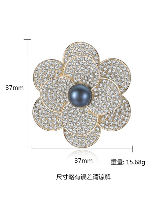 CCUI Sterling Silver high-end exquisite 8-8.5mm natural pearl flower brooch 2