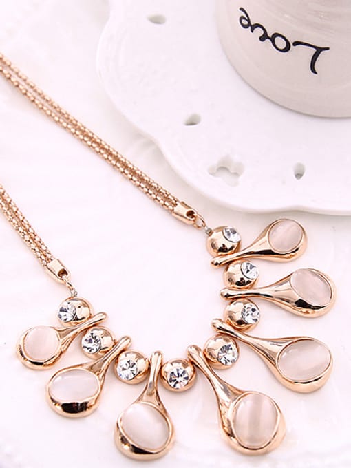 BESTIE Alloy Imitation-gold Plated Fashion Oval shaped Artificial Stones Four Pieces Jewelry Set 2