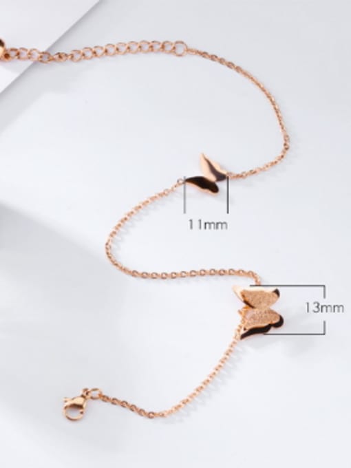 Open Sky Simple Butterflies Rose Gold Plated Anklet 2