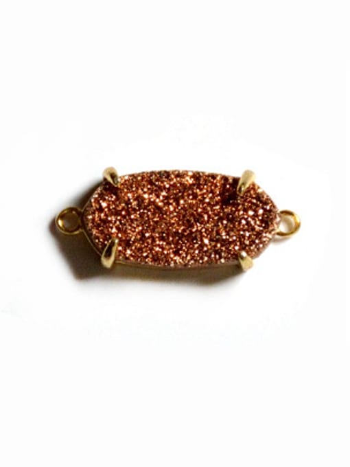Rose Gold Fashion Oval Natural Agate Stone Pendant
