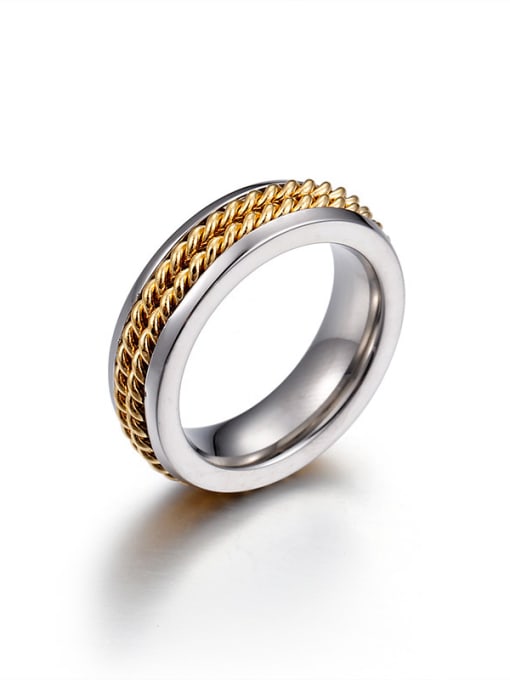 KAKALEN Stainless Steel With Gold Plated Trendy Rings 0