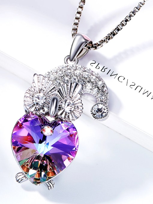 CEIDAI Owl Shaped Crystal Necklace 4