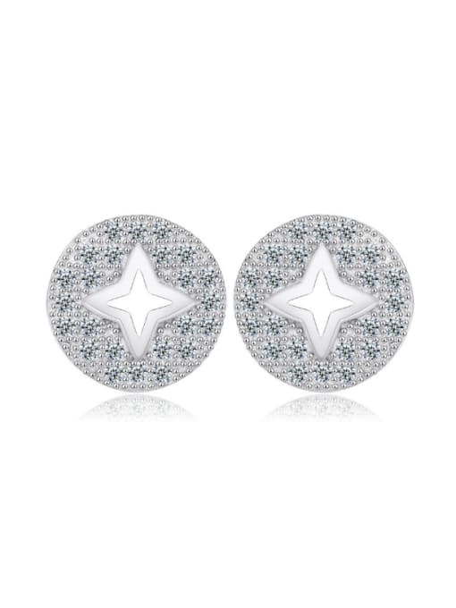 kwan Round Hollow Star Micro Pave Stud Earrings 0