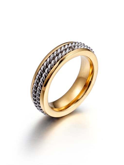KAKALEN Stainless Steel With Gold Plated Trendy Rings 1
