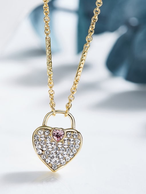 CEIDAI Fashion Heart shaped Gold Plated Necklace 2