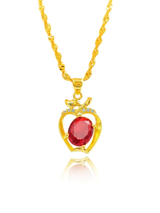 red Elegant Red Apple Shaped Necklace