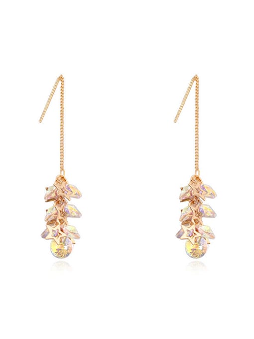 QIANZI Exquisite Little Stars Cubic austrian Crystals Line Earrings 0
