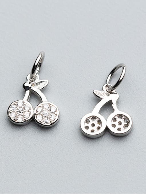 FAN 925 Sterling Silver With 18k Gold Plated Cute Cherry Charms 0