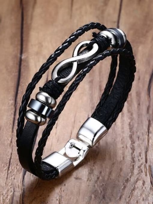 CONG Exquisite Number Eight Shaped Artificial Leather Bracelet 2