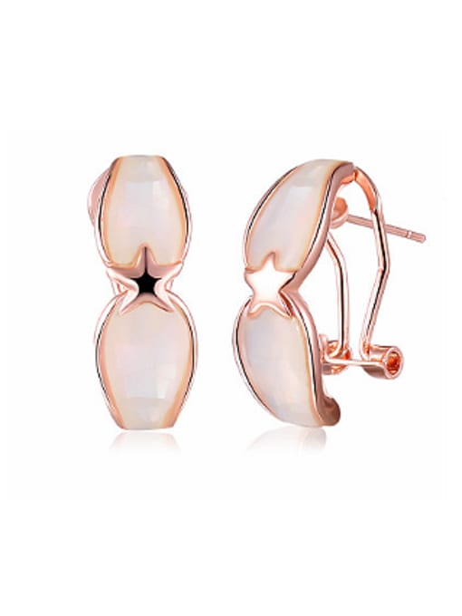 Ronaldo Temperament Star Shaped Shell Enamel Earrings 0