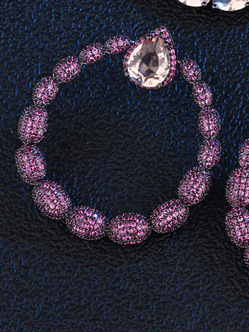 zirconium Copper With  Cubic Zirconia Trendy Round Cluster Earrings