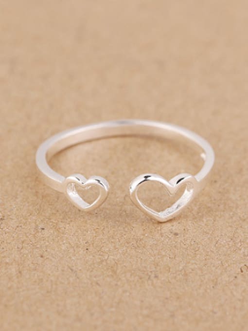 Peng Yuan Hollow Heart-shaped Opening Midi Ring