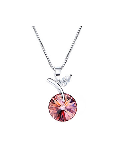 Red Round-shaped Crystal Necklace