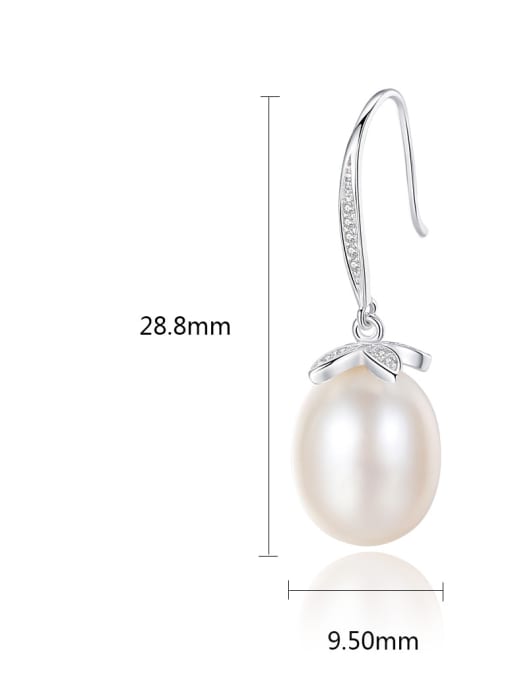 CCUI Sterling Silver Plated 18K Gold Natural Freshwater Pearl Earrings 3