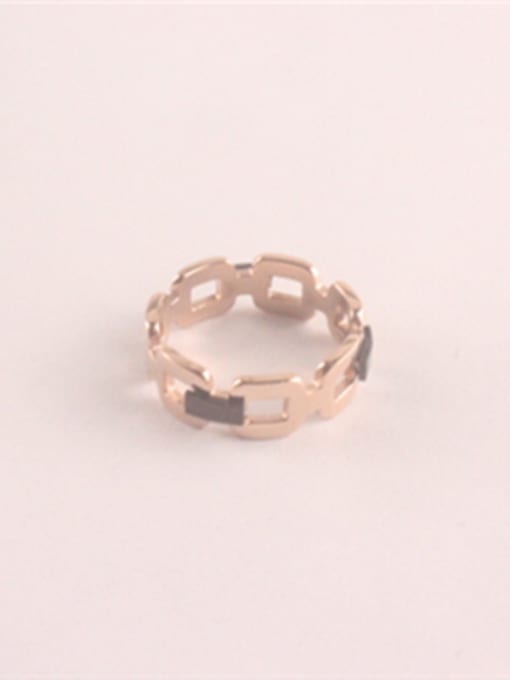 GROSE Personality Titanium Rose Gold Hollow Ring 0