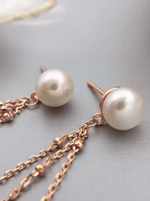 EVITA PERONI Fashion Freshwater Pearl Tassels drop earring 1