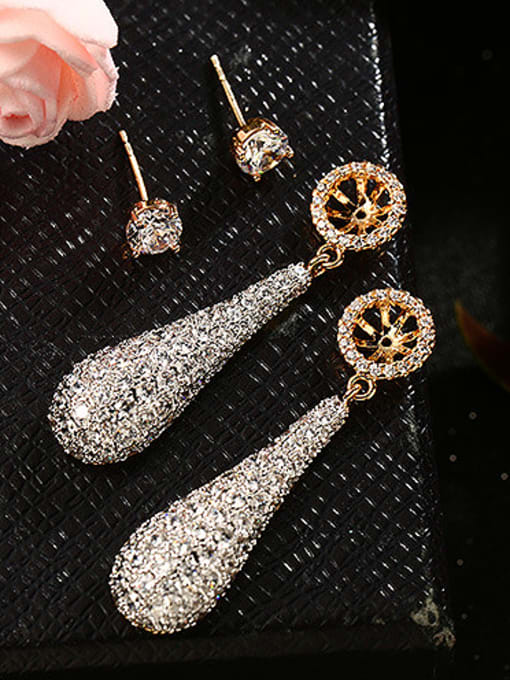 XP Copper Alloy White Gold Plated Fashion Creative Zircon drop earring 2