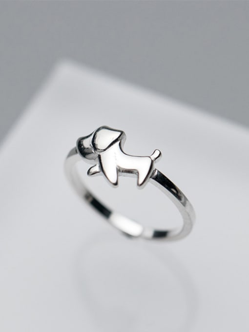 Rosh Lovely Dog Shaped Open Design S925 Silver Ring 0