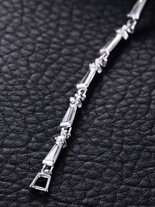 CONG Exquisite Geometric Shaped Platinum Plated Zircon Bracelet 1