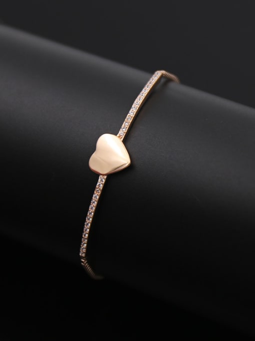 Rose Gold Heart Shaped Zircon Bracelet