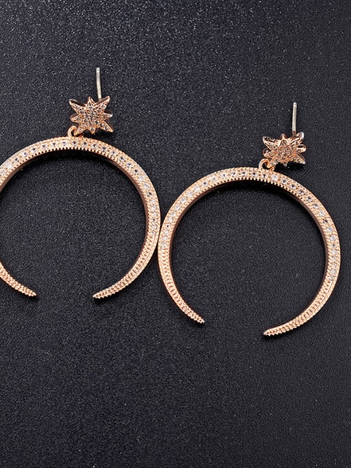 Rose Gold European and American creativity exaggeration star opening Big Circle Earrings