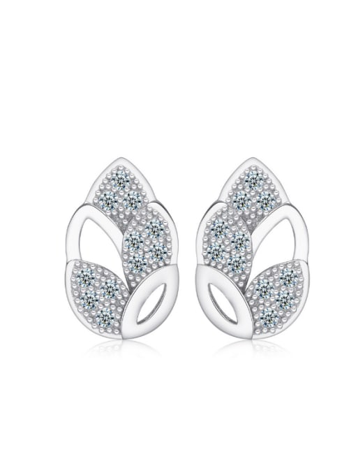 kwan Beautiful Flower-shape Silver Stud Earrings 0