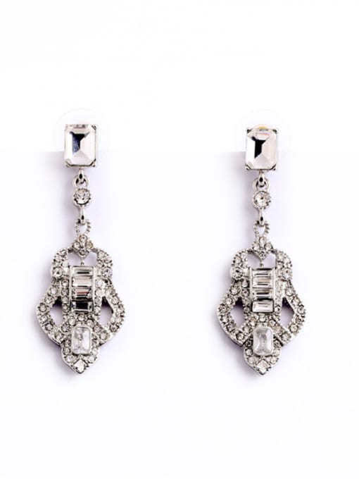 KM Luxury Rhinestones Alloy Drop Chandelier earring 0