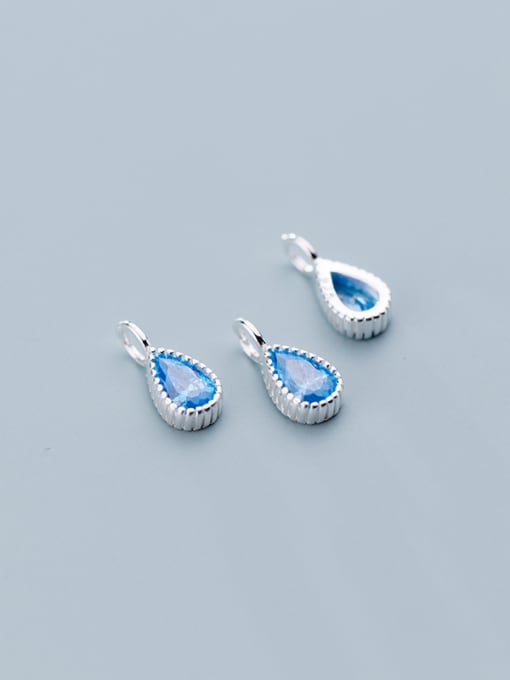 FAN 925 Sterling Silver With Platinum Plated Simplistic Water Drop Pendants 2