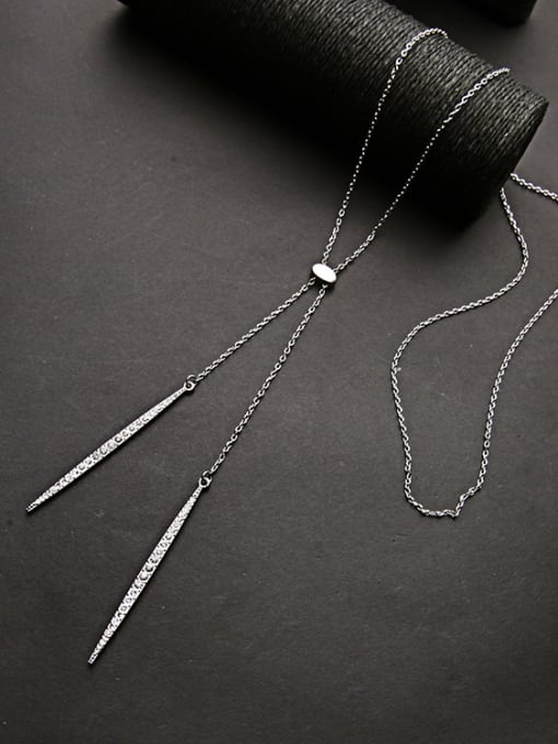 white Simple Willow-shaped Alloy Necklace