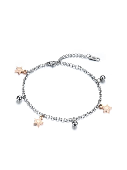 Open Sky Simple Little Bells Stars Titanium Women Bracelet 0