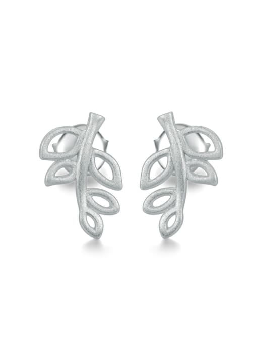 ZK Leaves-shape Exquisite Handmade Matt Stud Earrings 0