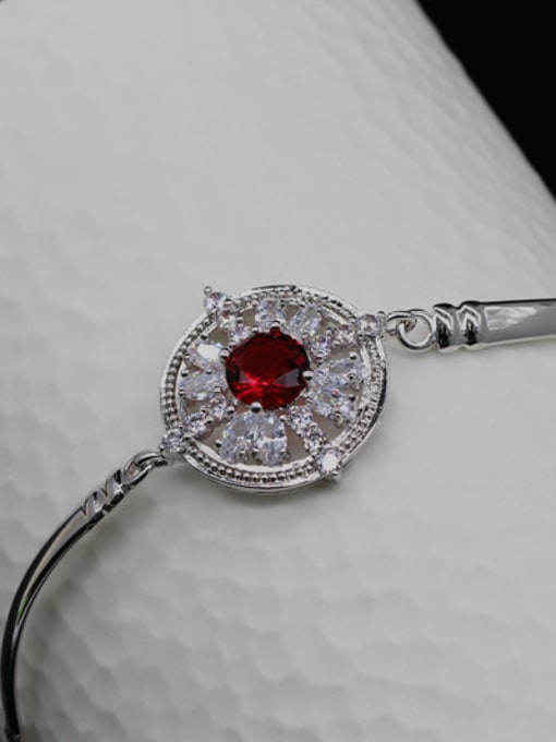 Platinum Crimson White Gold Plated Simple Bracelet