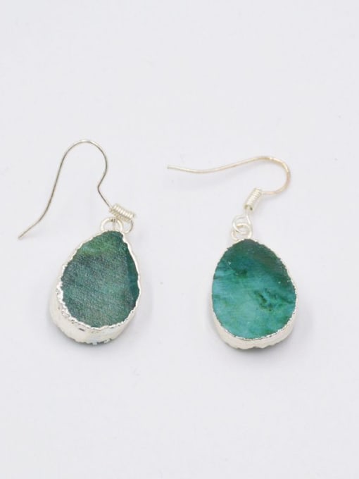 Tess Water Drop shaped Green Natural Crystal Earrings 1