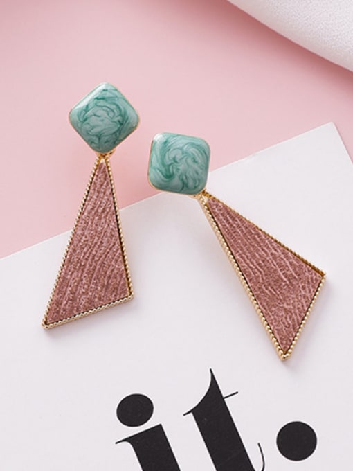 Girlhood Alloy With Rose Gold Plated Simplistic Geometric  Texture Drop Earrings 1