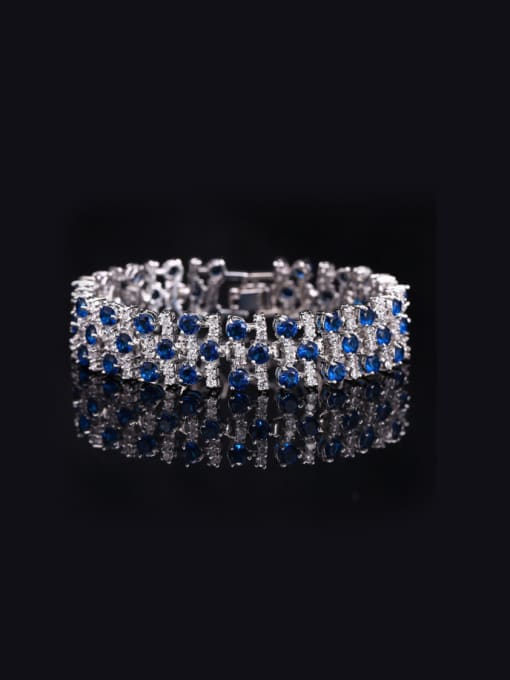 Blue 17.8Cm AAA Zircon Exaggerate Bracelet