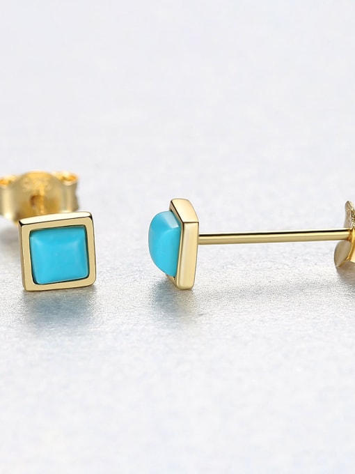 CCUI 925 Sterling Silver With Simplistic Square Stud Earrings 3