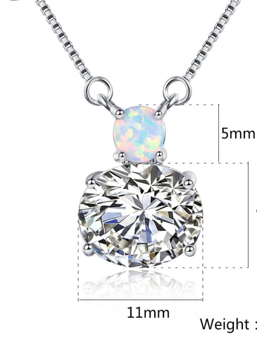 White AAA Zircons Opal Simple Style Women Necklace