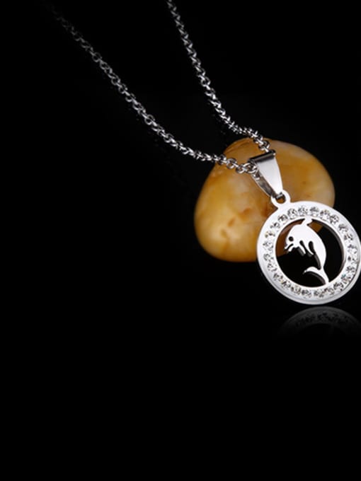17 dolphins Stainless Steel With Fashion Round Necklaces
