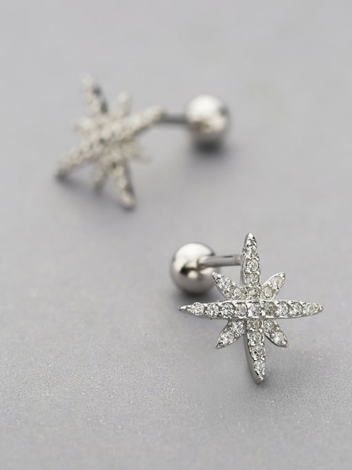 One Silver Women Simply Star Shaped Zircon cuff earring 2