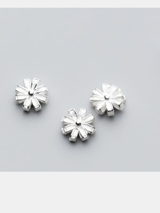FAN 925 Sterling Silver With Silver Plated Cute Flower Charms 1