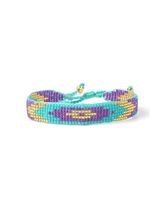 HB632-J Colorful Woven Glass Beads Women Bracelet