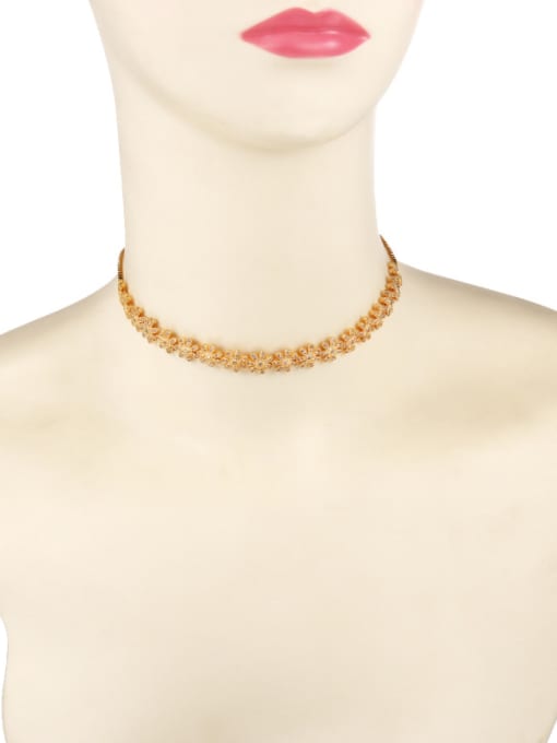 gold Copper With 14k Gold Plated Delicate Flower Necklaces