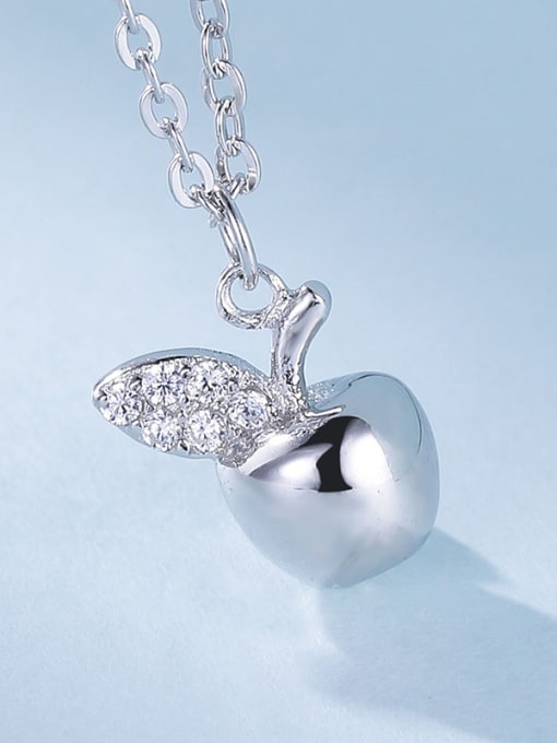 One Silver 2018 925 Silver Apple Necklace 2