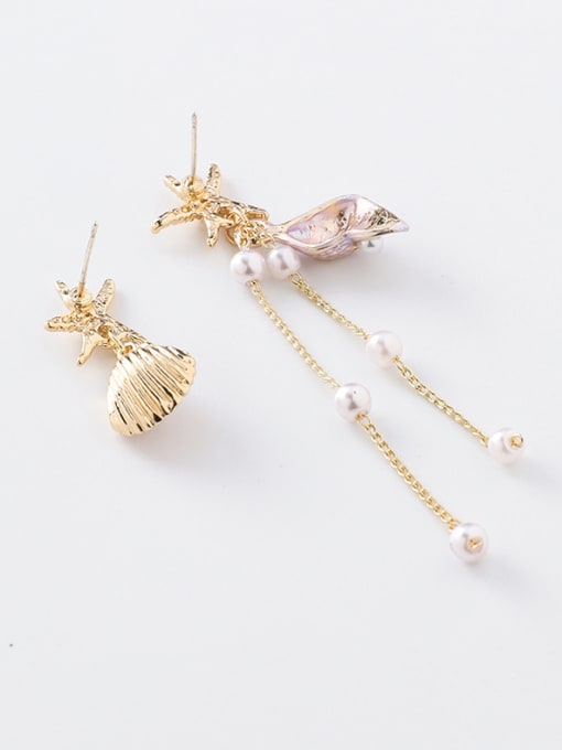 Girlhood Stainless Steel With Imitation Gold Plated Cute Charm Tassels Earrings 3