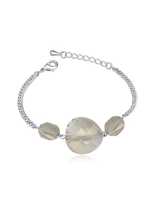 QIANZI Simple austrian Crystals Platinum Plated Alloy Bracelet