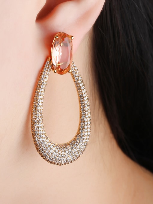 ROSS Copper With Cubic Zirconia Delicate Water Drop Cluster Earrings 1