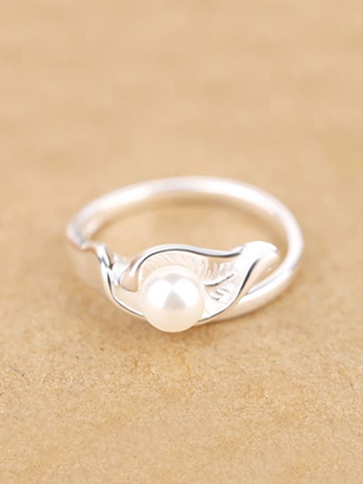 Peng Yuan Freshwater Pearl Silver Opening Ring