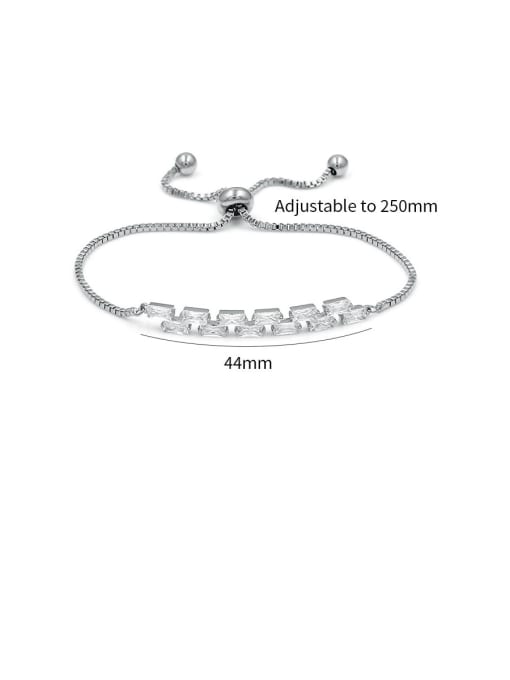 Platinum Copper With Cubic Zirconia  Simplistic Geometric  Adjustable Bracelets