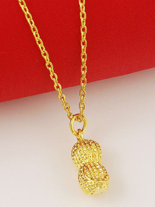 Yi Heng Da Creative Peanut Shaped 24K Gold Plated Copper Necklace 2